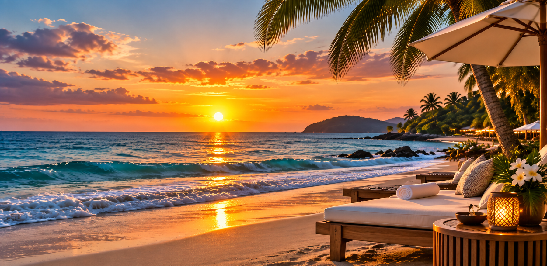 Atardecer sobre el mar